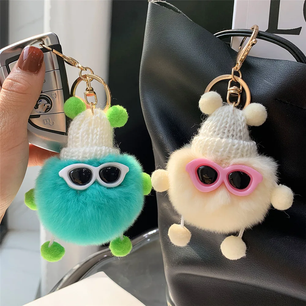 

2022 New Plush Little Briquettes Elves Cute Plush Little Dolls Plush Balls Pendants with Glasses Keychain Bags Small Plush Toy