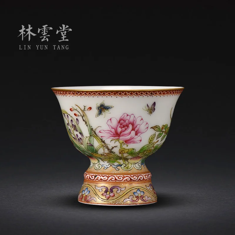 

|Lin Yuntang hand painted enamel Master Cup single cup Jingdezhen handmade ceramic wine cup tea cup lyt9072