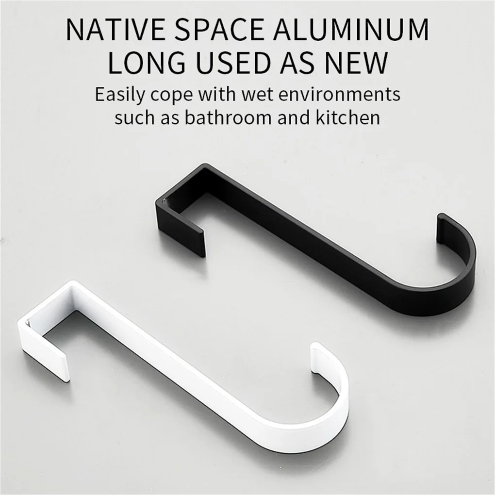 

Door Back Hook Kitchen Cupboard Stainless Steel Hanging Clothes Handbag Hanger Bathroom Towels Organizer Holder White