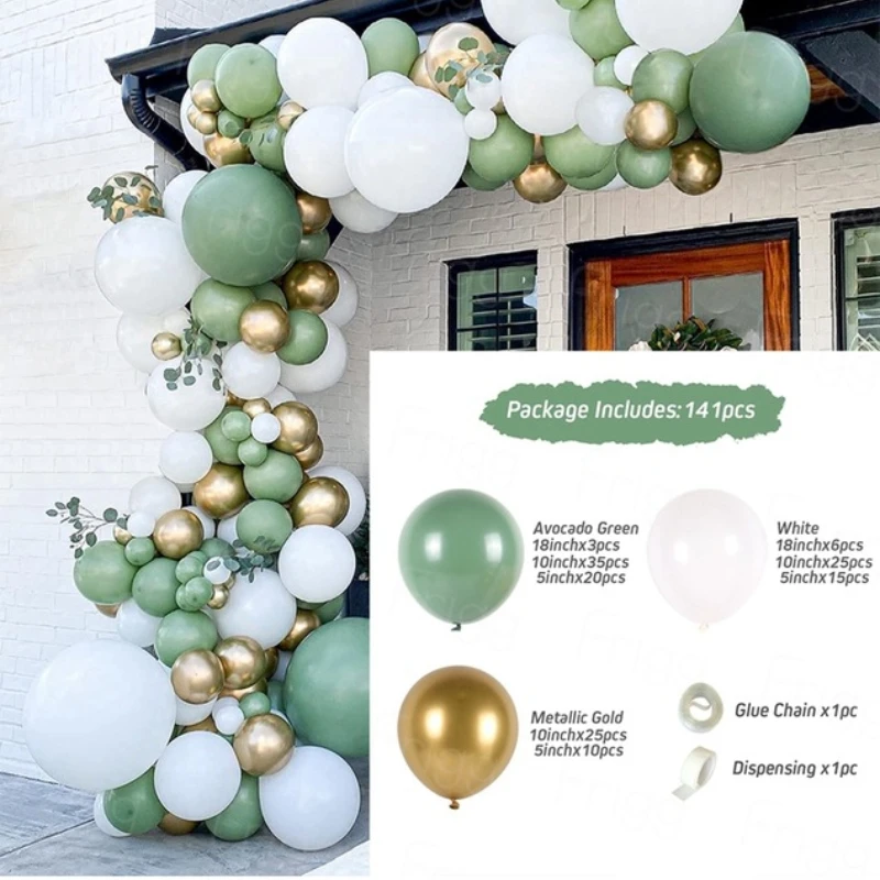 

Avocado Green Balloon Garland Arch Kit Wedding Baloon Birthday Party Decoration Kids Baby Shower Globos Confetti Latex Ballon