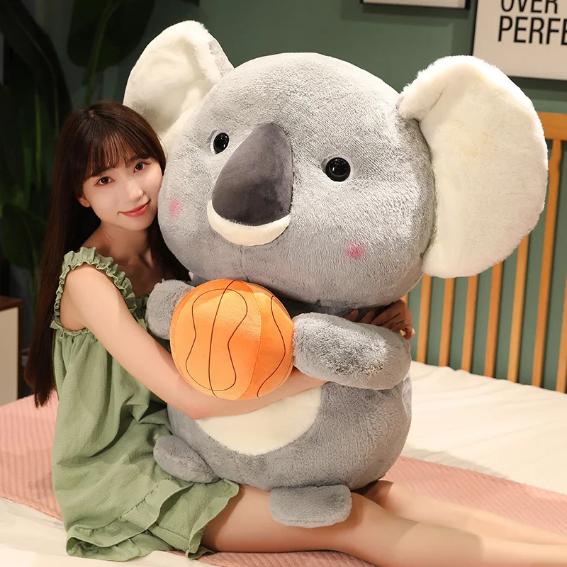 

25-50CM Cute Big Size Sports Koala Plush Pillow Toys Lovely Holding Racket Basketball Koala Bear Dolls Kawaii Birthday Gift