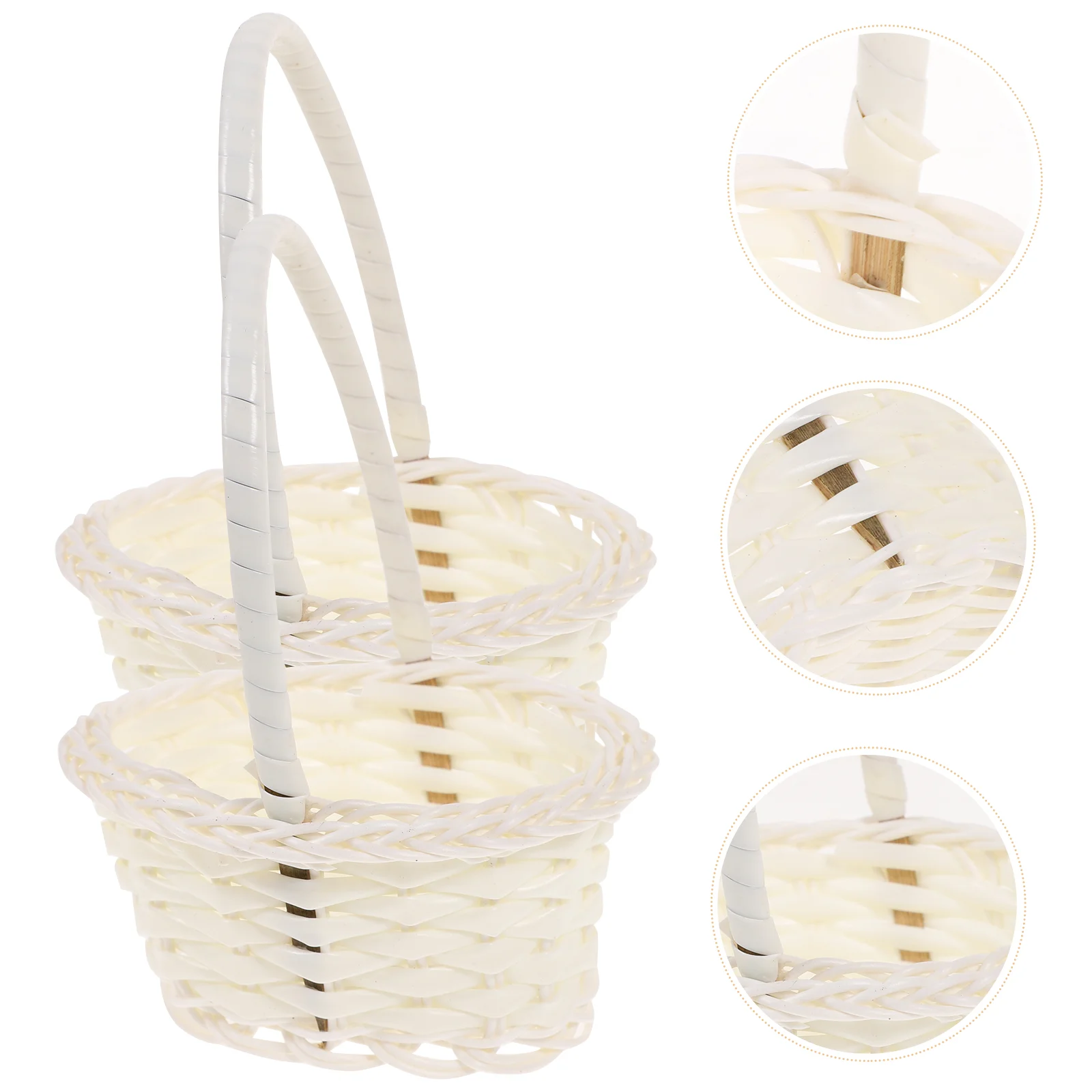 

Basket Woven Flower Wicker Storage Wedding Baskets Picnic Rattanmini Fruit Candy Picker Willow Gift Handle Hamper Handles Girl