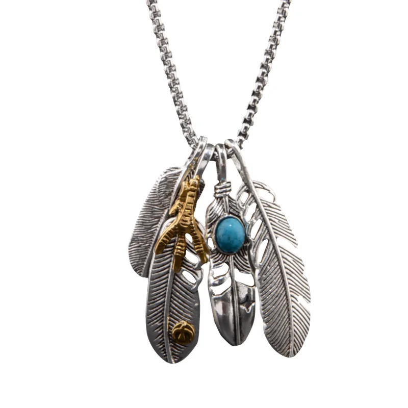 

Hip Hop Trendy Feather Pendant Necklace