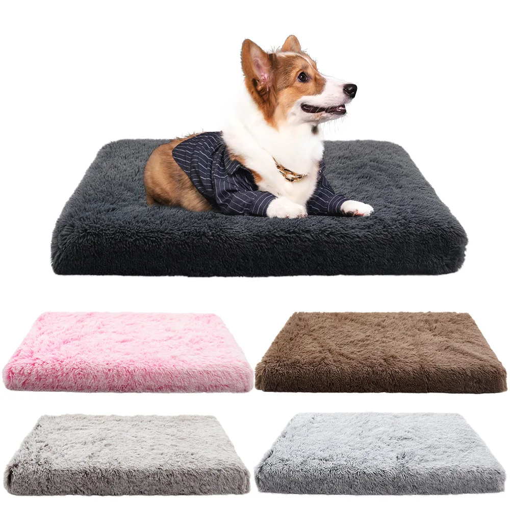 

Long Plush Dog Mat Pet Bed Dog Mattress New Washable Small Large Dog Sofa Bed Portable Pet Kennel Fleece Plush House Full Size