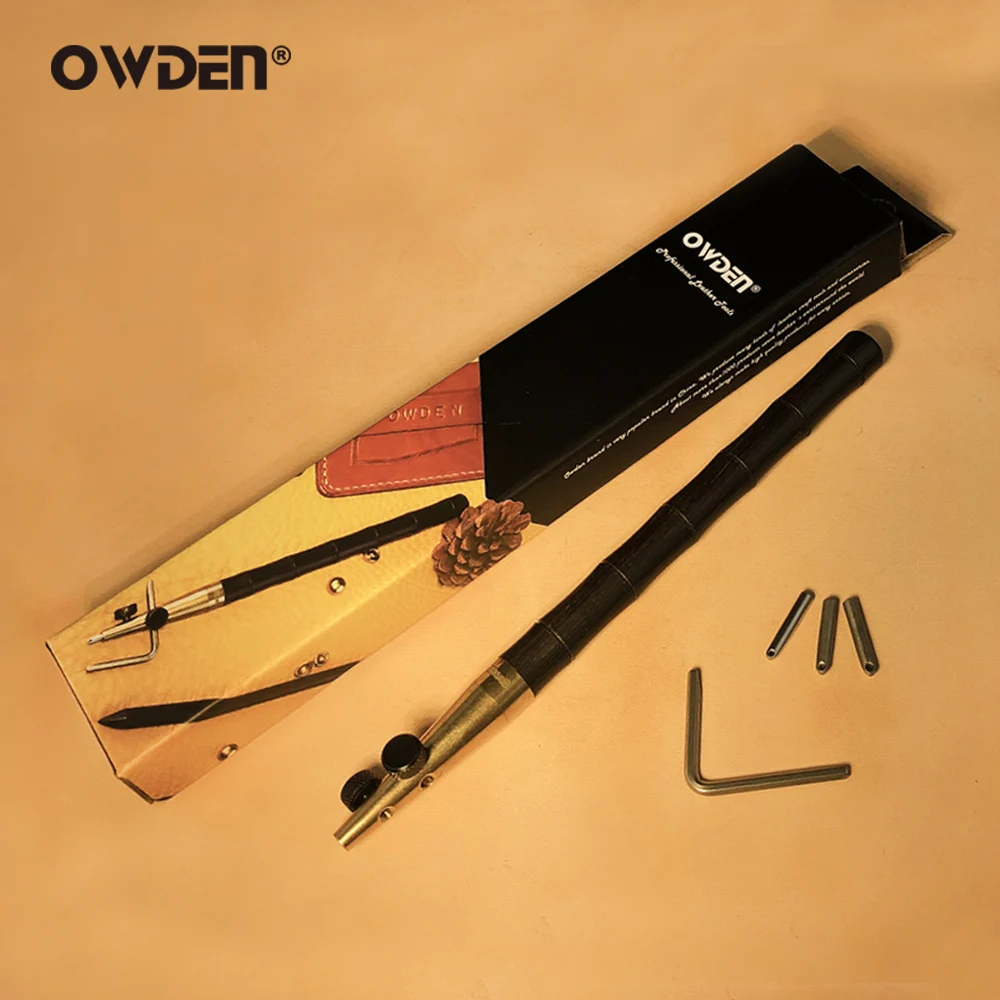 OWDEN 3 in 1 Leather Groover Tool Set (1.0-1.2-1.5mm) DIY Craft Adjustable Crease Edger for Stitching |