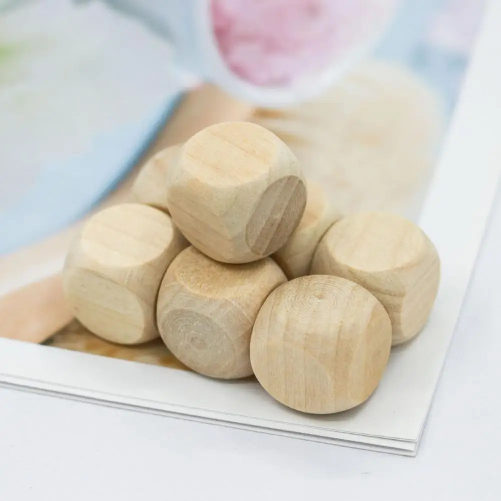 

100 шт. кубики с отверстием, 6-сторонние игры «сделай сам», гравировка, Holmwood, свободные бусины, закругленные, «сделай сам», деревянные зерна, Товары для детей