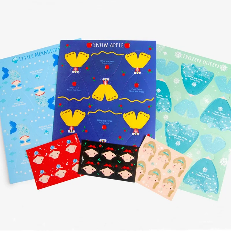 

8pcs Mermaid Snow Cards White Candy Lollipop Decoration Card Girl Birthday Party Supplies Cartoon Princess Gift Accessories