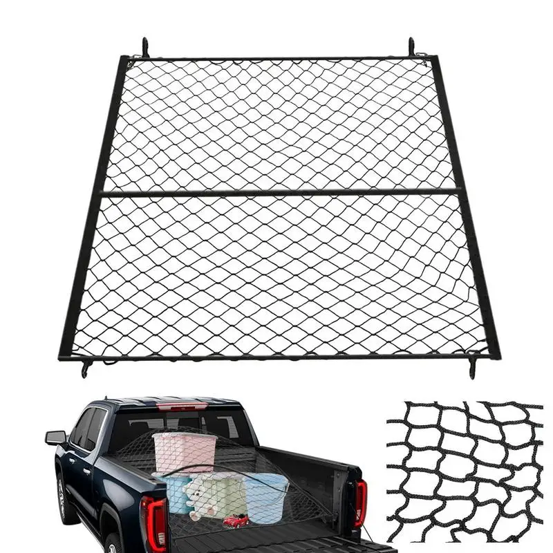 

Car Trunk Rooftop Net Mesh Cargo Net Heavy Cargo Net Truck Trailer Dumpster Extend Mesh Covers Luggage Nets With 4 Fixed Hooks