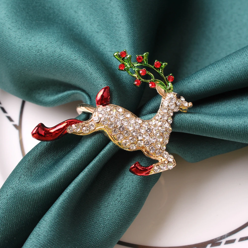 

12PCS/Metal Christmas Reindeer Napkin Ring Desktop Decoration Used for Christmas Family Gathering, Holiday Dinner Party, etc.