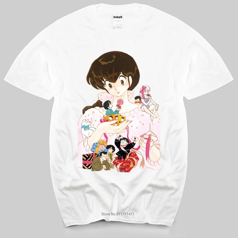 

Black men t shirt euro size Man crew neck t-shirt Maison Ikkoku characters Tribute cara dolce kyoko Cartoon Anime Manga 1