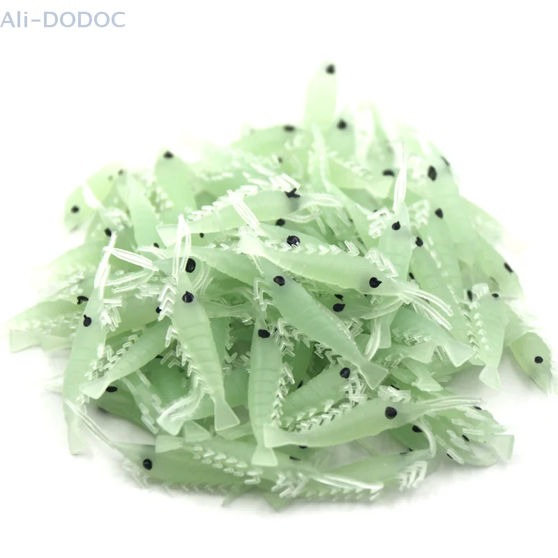 Искусственная имитация светящихся в темноте креветок для рыбалки на открытом