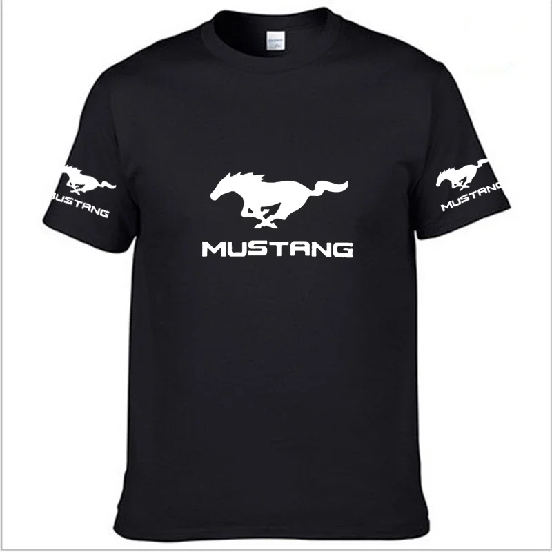 

Mens T-Shirt Ford Mustang Logo Print Cotton Casual Summer Short Sleeve Man Fashion Harajuku High Quality Unisex TShirt Euro Size