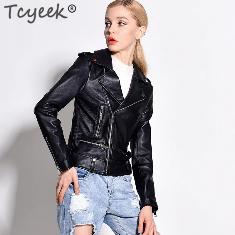 100% Real Sheepskin Coat Female Genuine Leather Jacket Women Montone Streetwear Natural Women's Leather Jackets Clothes