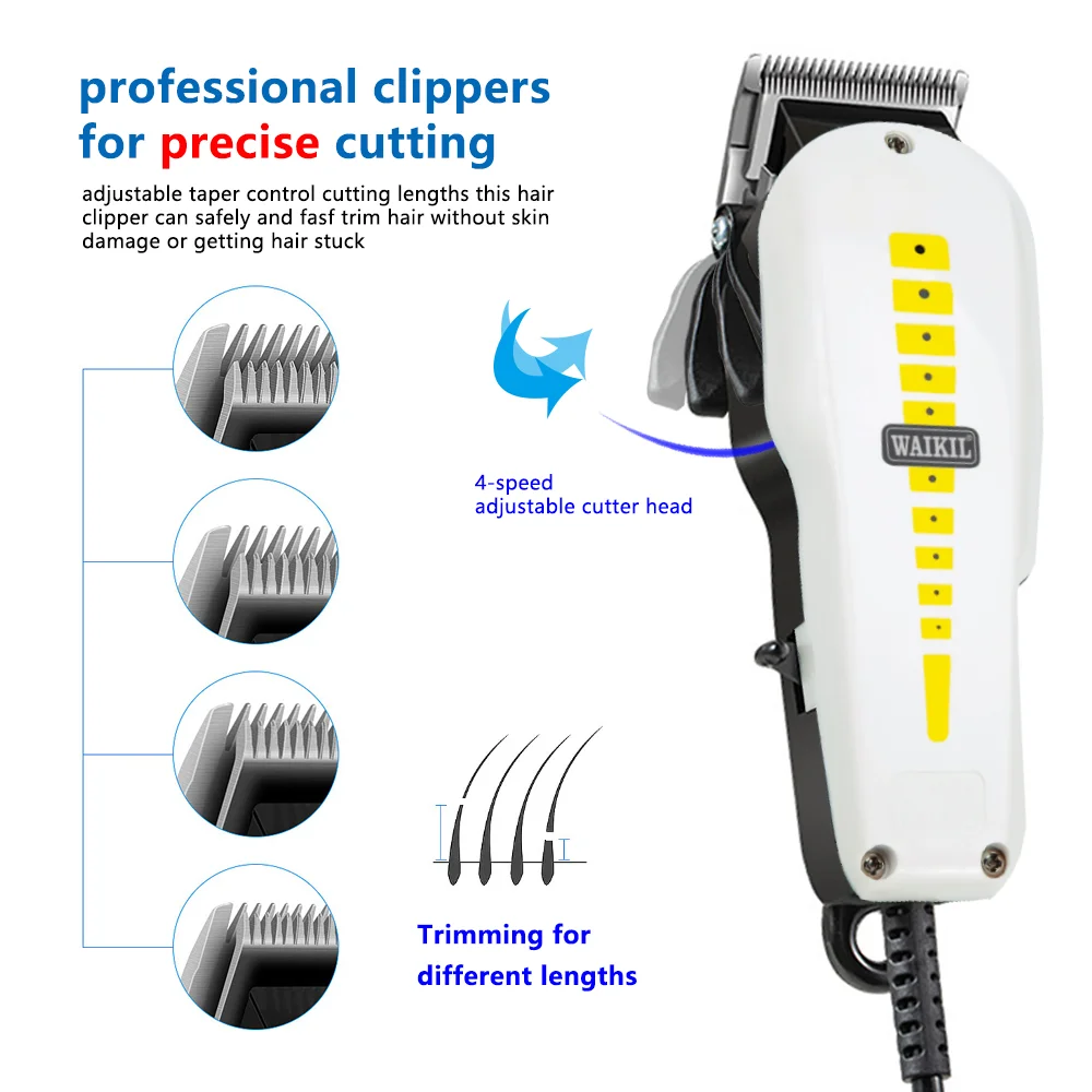 Professional Trimmer For Men Wired Men's Electric Carbon Steel Clipper Hair Adjustable Adult Kid Haircut Styling Kit enlarge