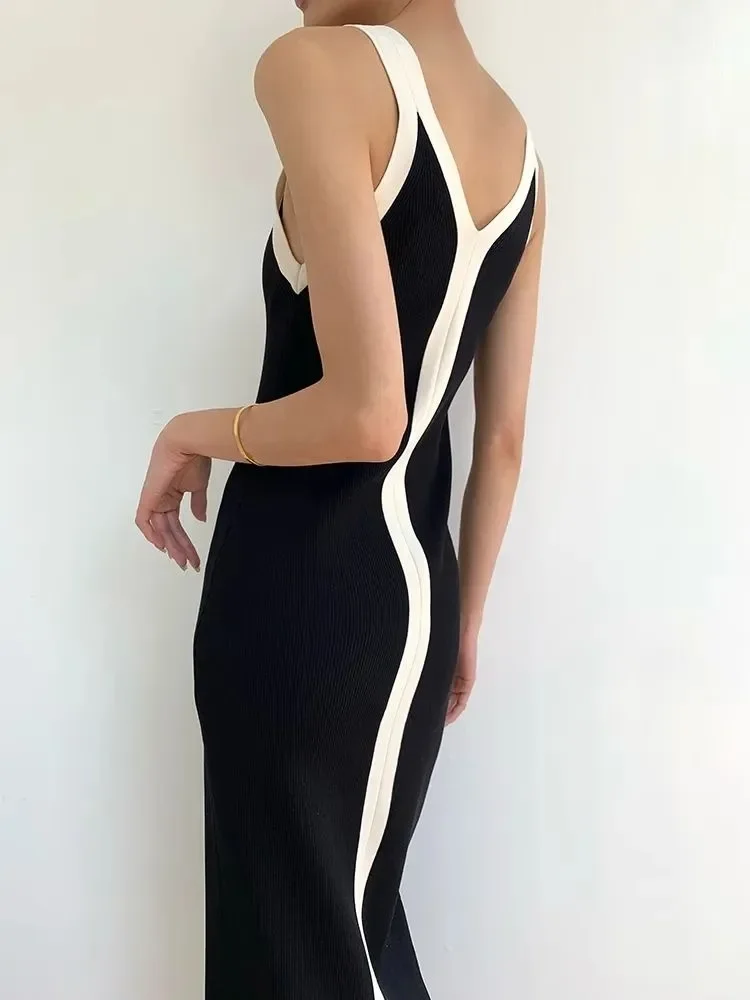 Элегантное винтажное платье-жилет с v-образным вырезом платье для женщин Y2k