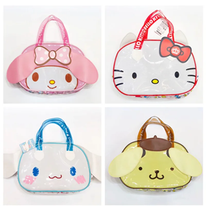 

Kawaii аниме чистый цвет моя мелодия ПВХ водонепроницаемая сумка Kt Cat Jelly Bag Cinnamoroll большая емкость сумка через плечо подарок для девочек