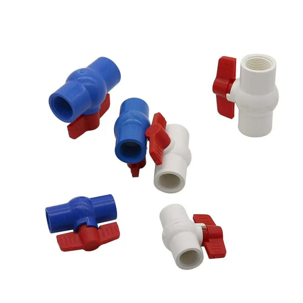 

1/2" 3/4" 1" Female Thread PVC Ball Valve Garden Waterstop Connectors Irrigation Aquarium Tank Pipe Switch Fittings