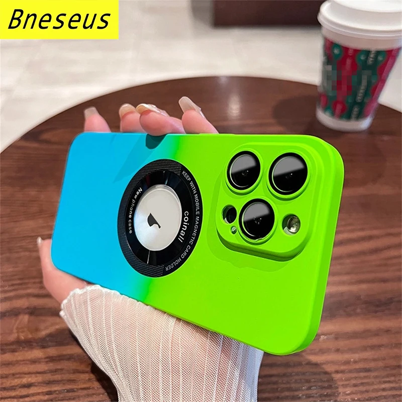 

Magnetic Phone Case For iPhone 12 13 11 14 Pro Max 14Plus Support Wireless Charging Back Cover Frosted Shockproof Magnet Cases