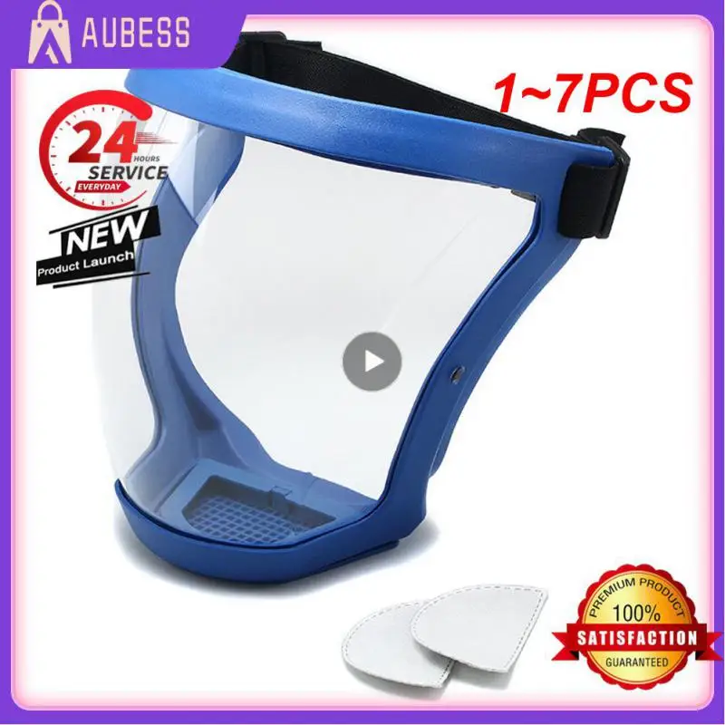 

1~7PCS Transparent Full Face Shield Splash-proof Welding Safety Glasses Face Shield Windproof Mask Unisex Eye Protection Face