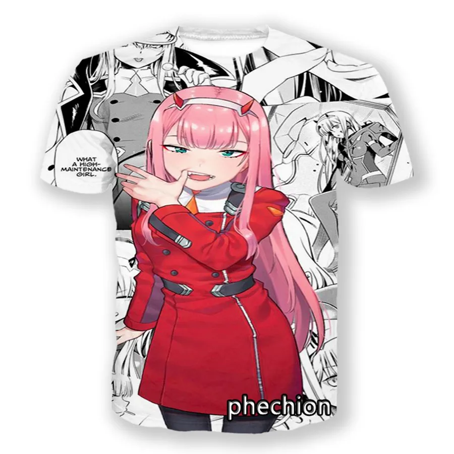 

Phechion Fashion Men/Women DARLING in the FRANXX Print Short Sleeve T-Shirt Casual T Shirt Sport Hip Hop Summer Clothing A108