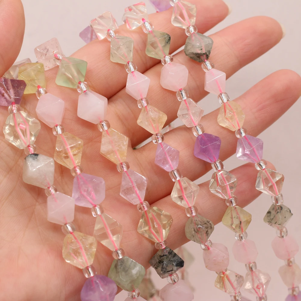 

Натуральный камень, полудрагоценный камень, неправильной формы, Ромб, флюорит, бусины, DIY Изготовление браслета ожерелья, ювелирные изделия,...