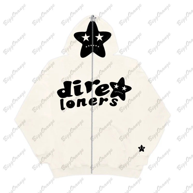 Женская толстовка на молнии Белая кофта большого размера в стиле Харадзюку y2k -