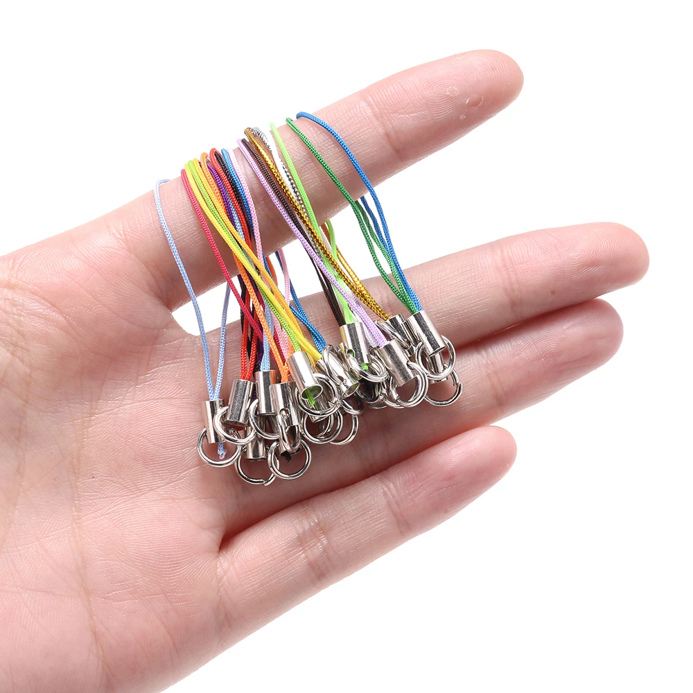 iYOE 50/100pcs Mix Polyester Cord With Jump Ring Lanyard Rope For Making Keychain DIY Craft Pendant Handmade Materials - купить по