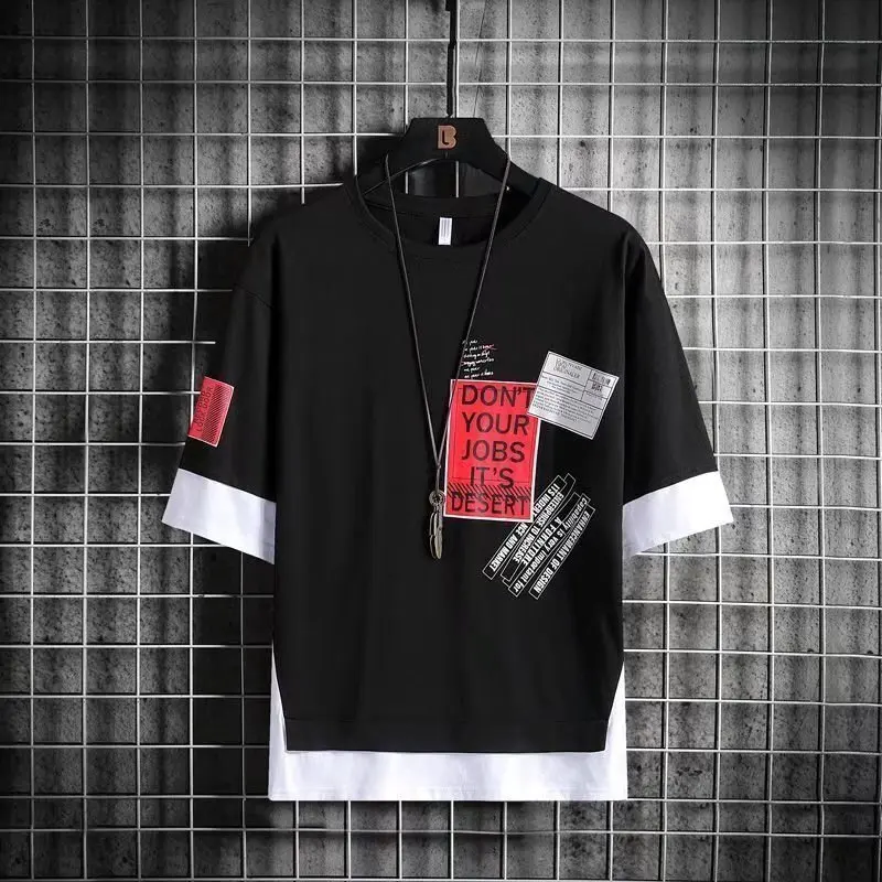 Футболка мужская с коротким рукавом модная тенниска принтом в японском стиле