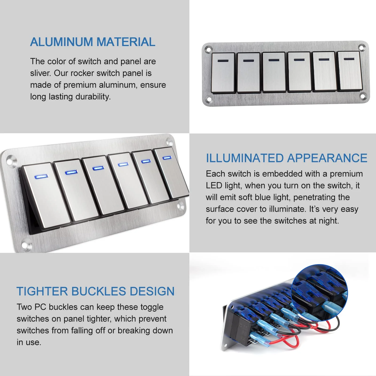 Высококачественная прочная металлическая панель переключателя 2-8 лодки