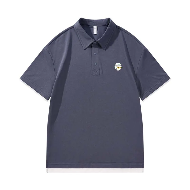 2023 Men's Wear Malbon Golf Polo Clothing Summer Men Shirt Solid Color Short Sleeve Casual Business Sports