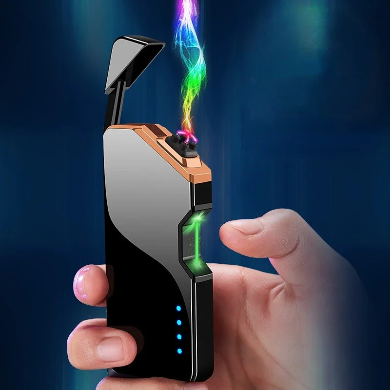 

New high-end infrared induction power pulse USB double arc boutique lighters successful men's personality ignition accessories