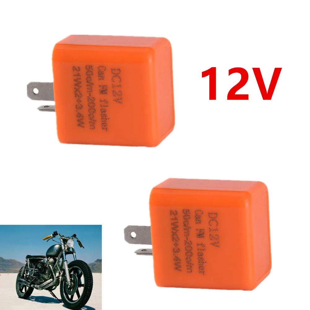 

2pcs 2 Pin LED Flasher Relay 12V Adjustable Frequency Of Turn Signals Blinker Indicator Relays For Motorcycle Accessories