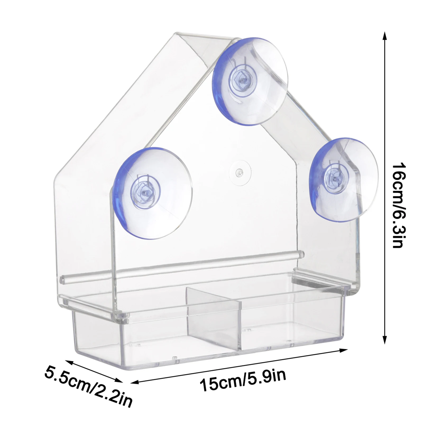 window bird feeder house shape weather proof transparent suction cup outdoor birdfeeders hanging birdhouse for outside garden free global shipping
