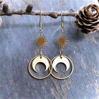 new fashion golden sun and moon universe earrings celestial earrings crescent earrings universe jewelry gifts