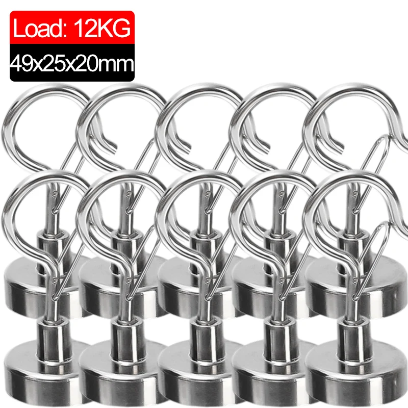 

Магнитный крючок неодимовый серебристый