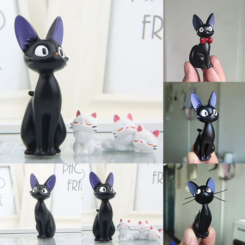 

Lovely Cartoon Big Black Cat White Cat Model Figurines Decoration Desk Decor DIY Crafts Garden Home Office Ornament Miniatures