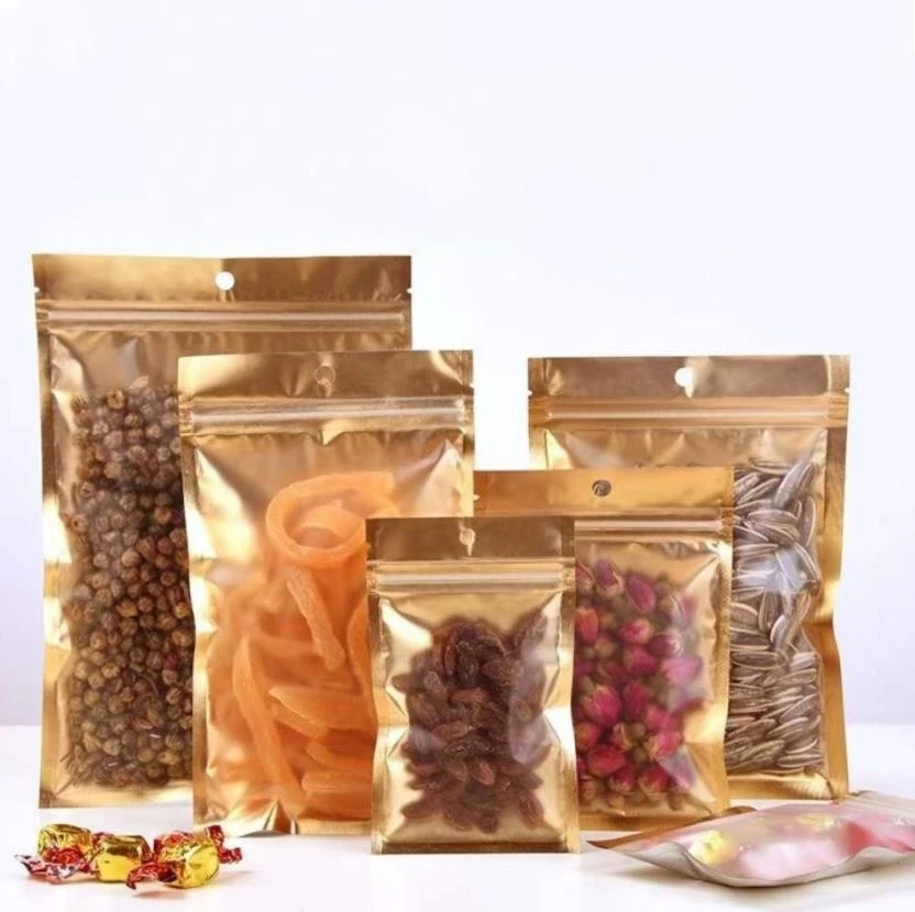 1000 шт. 10 размеров внутренняя золотая майларовая сумка с передней частью матовые