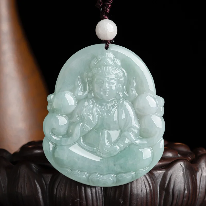 Hot Selling Natural Handcarve Jade Net Bottle Guanyin Necklace Pendant Fashion Jewelry Accessories Men Women Luck Gifts