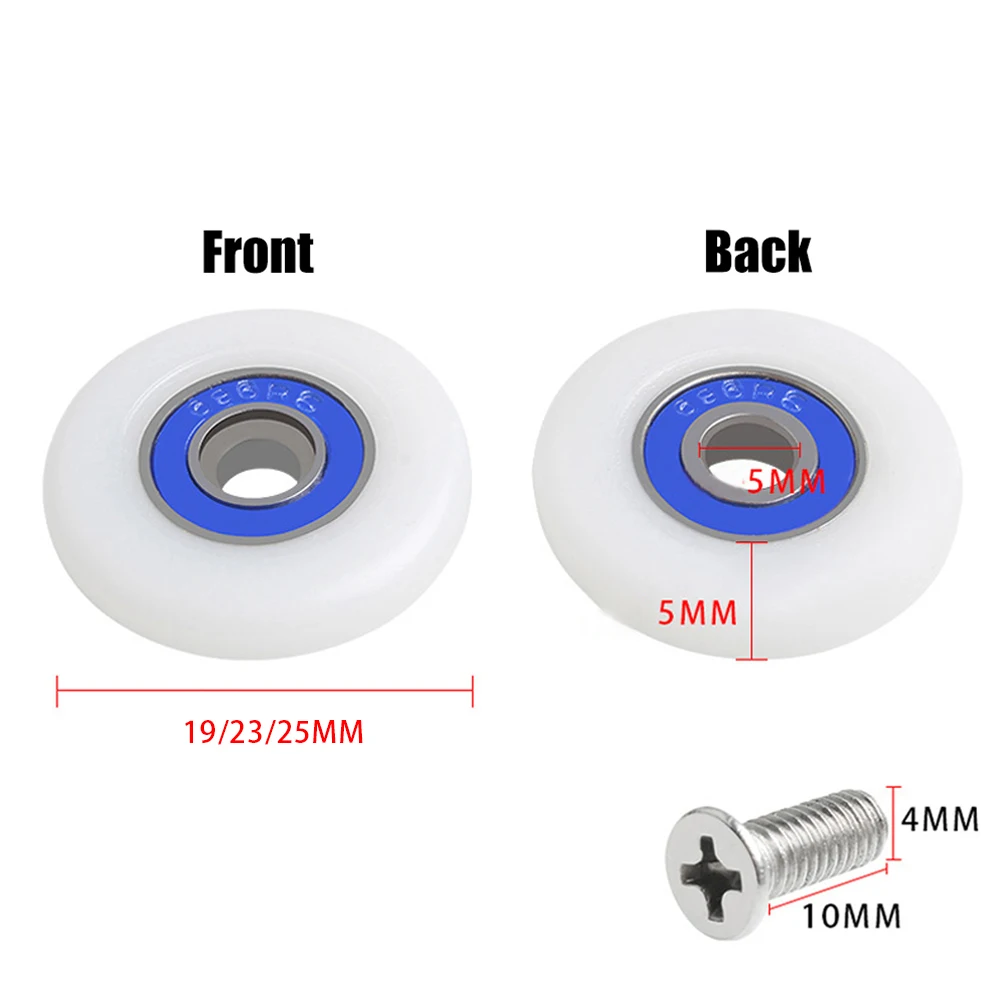 

8pcs Bath Cabinet Roller Wheel Shower Sliding Door Wheel Runner Roller Pulley Screw 19/23/25mm Bearing Roller Wheel Shower Parts