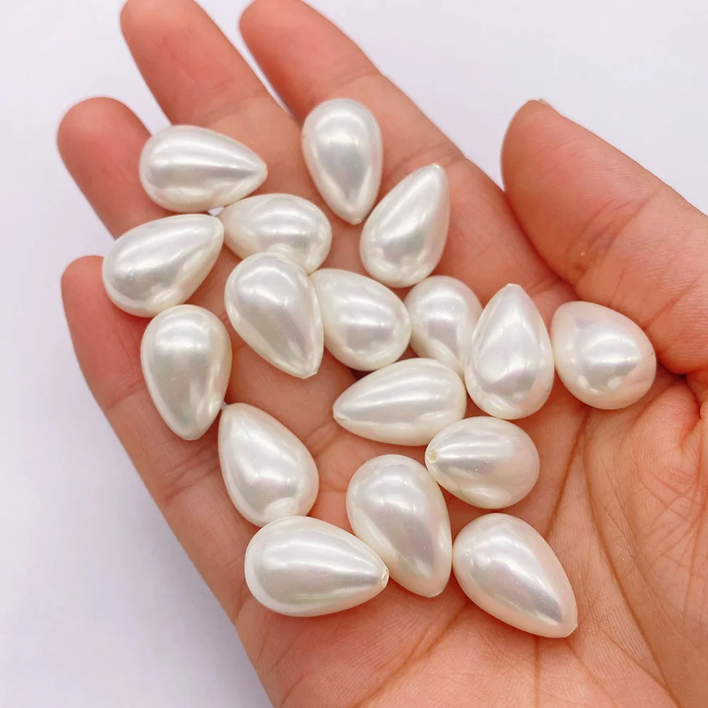 

5pcs Natural White Shell Beads For Necklace 8-18mm Drop Shape Loose Beads DIY Make Charm Fashion Jewelry Earring Accessories