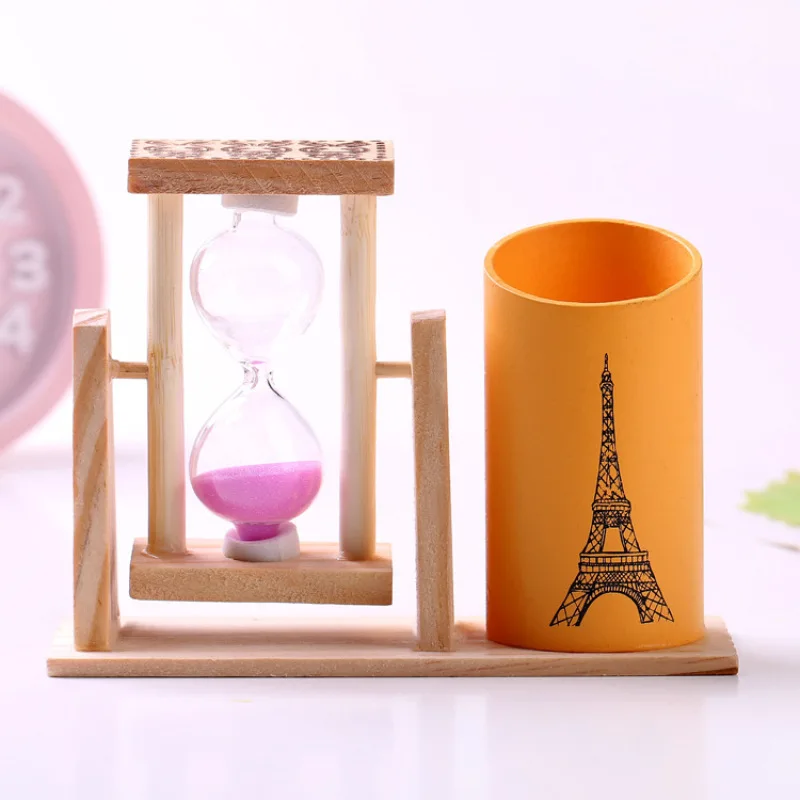 

Hourglass Student Creative Desktop ornament with pen holder gift timer