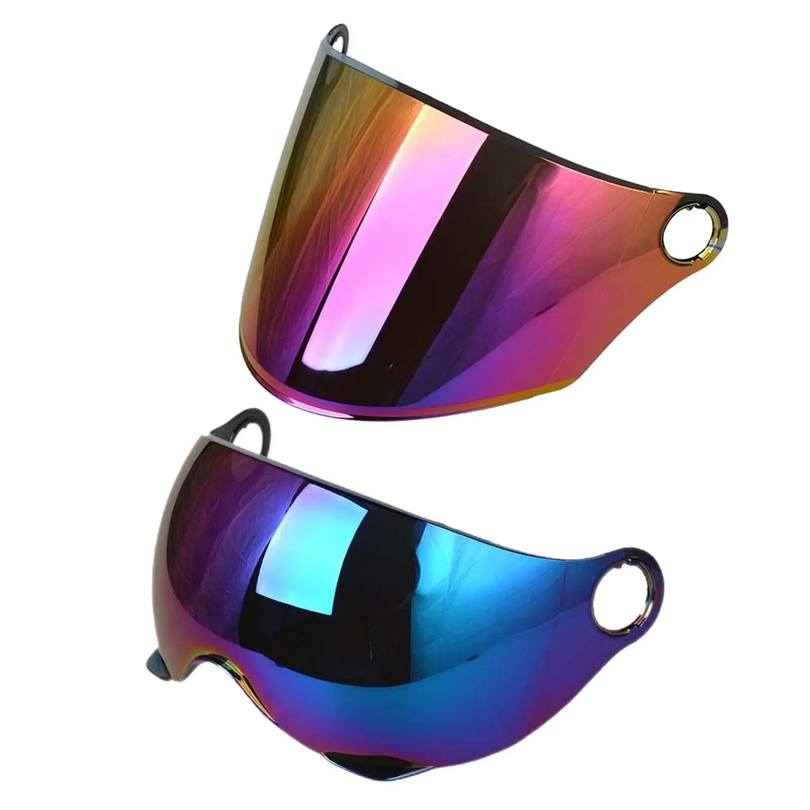 

Shield Visor Lens Replace Front Flip up Retro Colorful Windproof Windshield Fit for Motorcycle Helmet Full Face 3 Snap