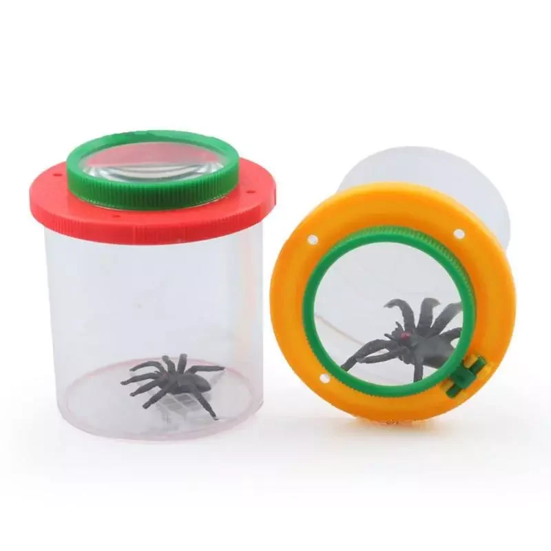 

Handheld Magnifying Glass Children Education Toys Insect Feeding Experimental Observation Box Magnifier with Toy Spider