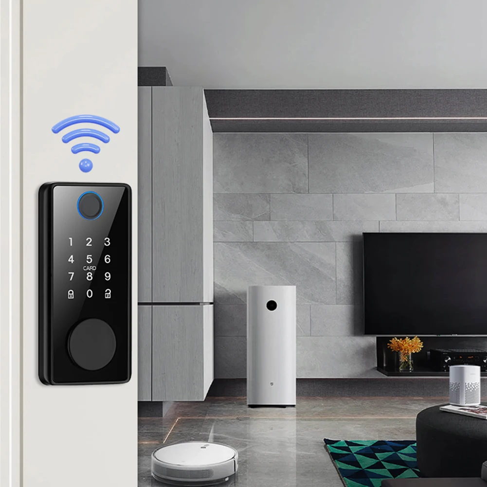 

Смарт-карта Tuya, цифровой замок для входной двери из алюминиевого сплава, с Bluetooth, совместим с биометрической системой, с ключом для офиса