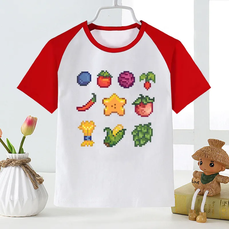 Stardew Valley Farm Pelican Town Game Kids Printed T-Shirt for Boys Children Clothing Short Sleeve Fashion Funny Tees Top