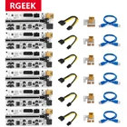 RGeek 6 шт. новейший VER010 USB 3.0 PCI-E Райзер PCI Express 1X 4x 8x 16x Райзер адаптер карта SATA 15pin до 6pin кабель питания