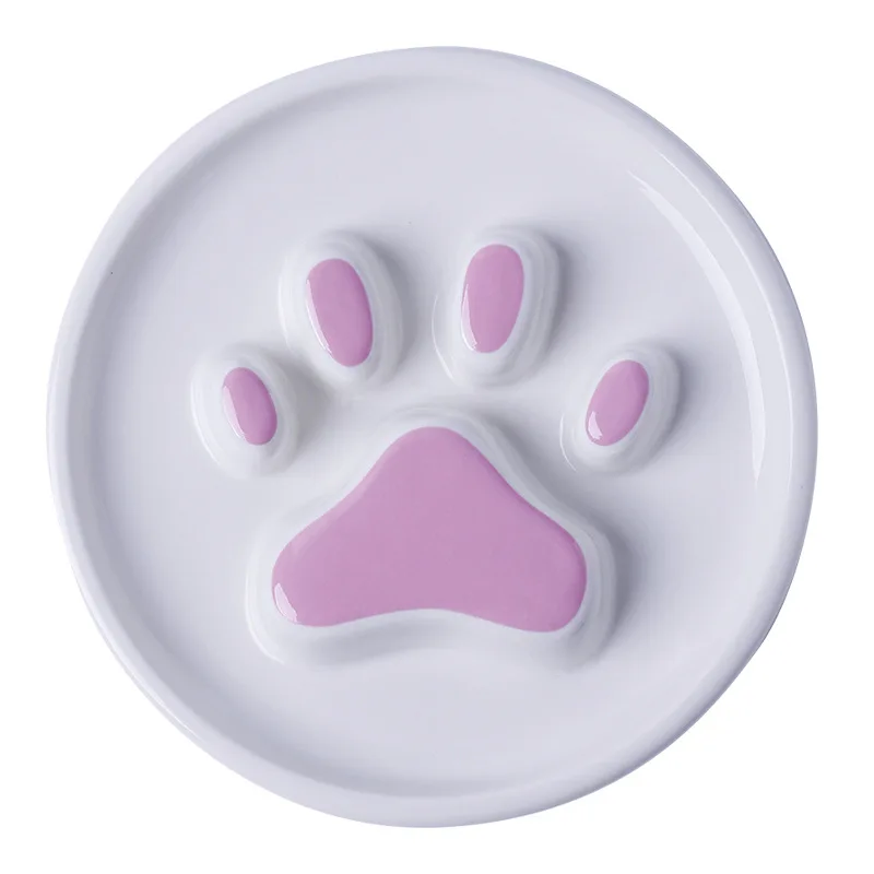 

Ceramic Pet Dog Cat Food Bowl Puppy Slow Down Eating Feeder Dish Plate Prevent Obesity Choking Anti-overturning Tray For Kitten