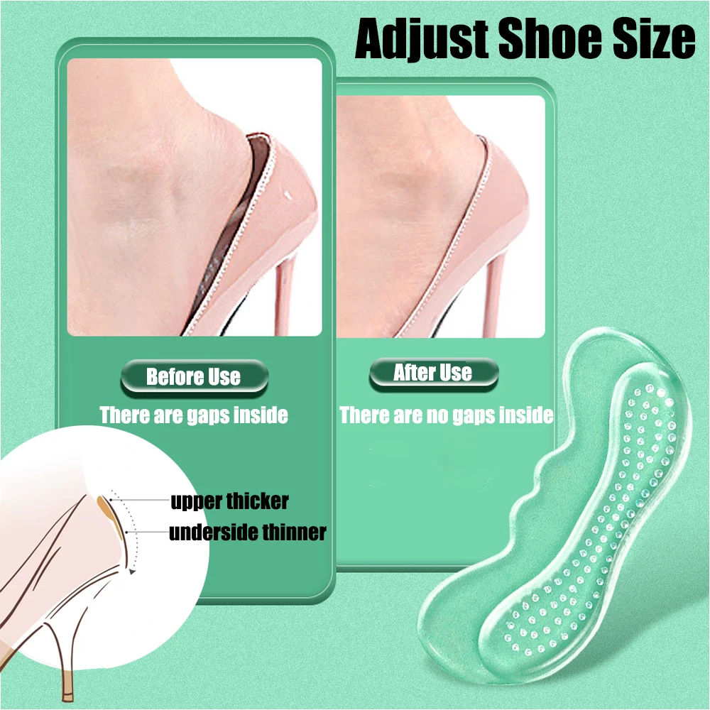 Silicone Heel Pads for Shoes Women High Heels Liner Grips Inserts Feet Heel Pain Relief Cushion Pads Shoe Back Stickers Antiwear