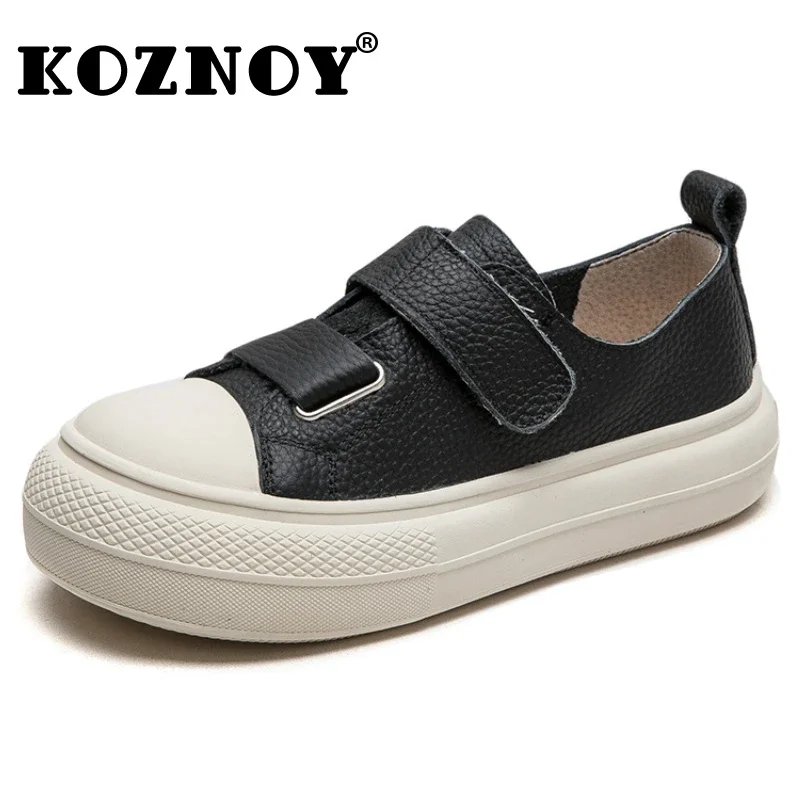 Koznoy/женские удобные весенние кроссовки на платформе из натуральной кожи