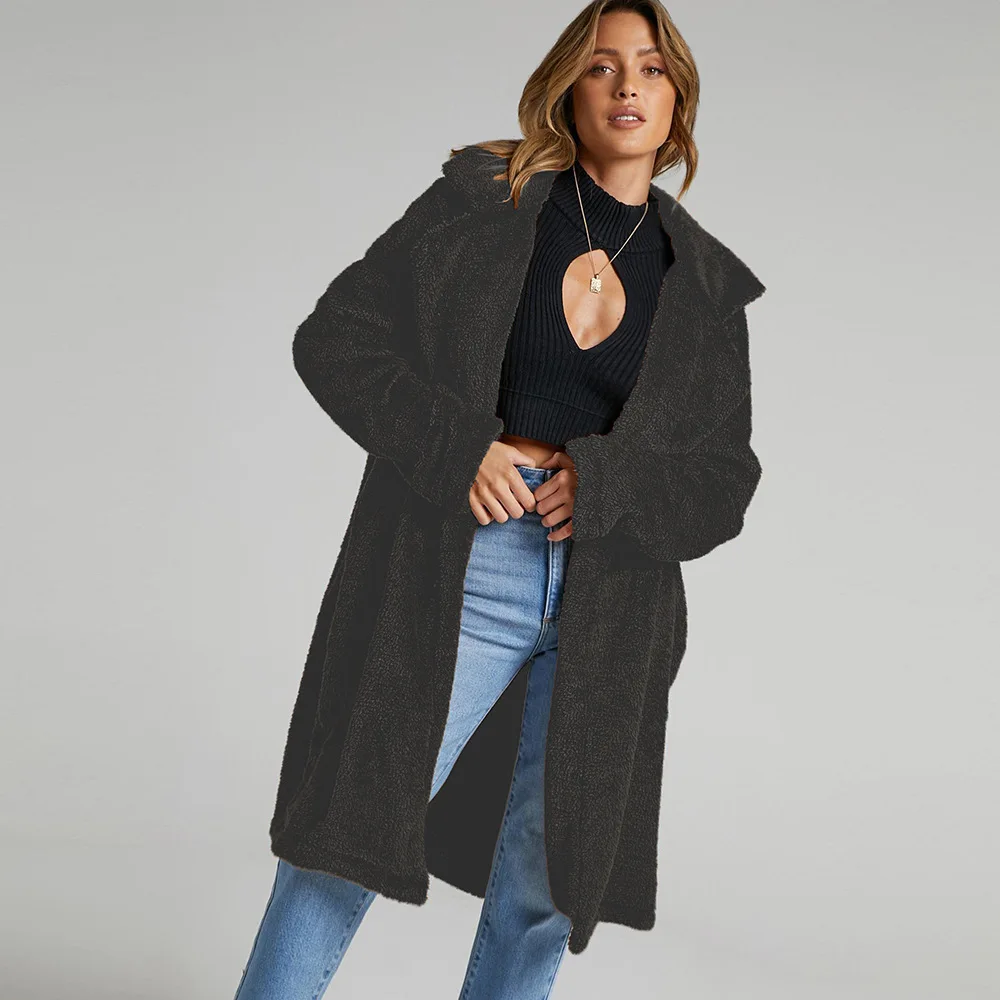 Women's Leather Fur Coat Fall Winter Fashion Plush Large Size Plush Coat Women's Imitation Fur Imitation Lamb Wool Faux Fur Coat